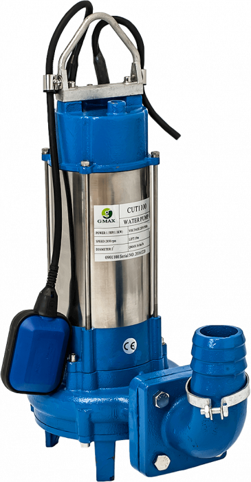 Pompa submersibila de drenaj pentru fecale cu cutit tocator Gmax Cut CUT1500, Debit 21 m3/h, Putere 1.5 kw, Conexiune 2 tol [1]