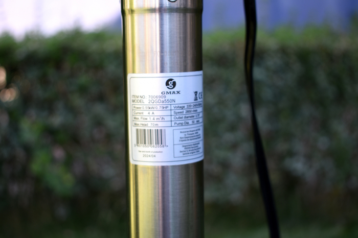 Pompa submersibila de foraj cu surub Gmax 2QGDa, diametru 52 mm, debit 1,4 m3/h, 0.55 kw [3]