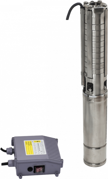 Pompa submersibila de foraj Gmax 4SPD312-0.75 cu 12 turbina de inox, debit 4 m3/h, putere 750 w, coloana 76 m, cupru [1]