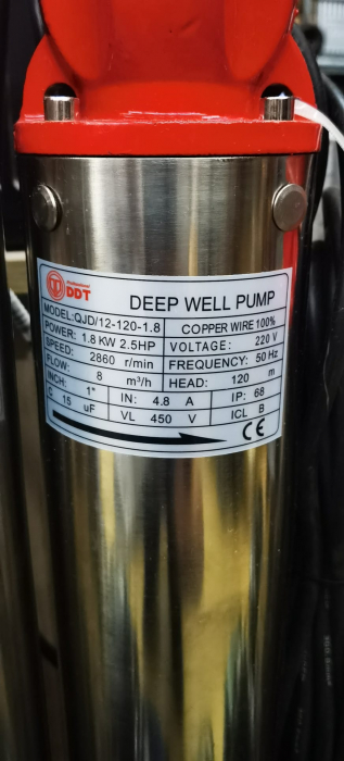 Pompa submersibila de mare adancime, DDT, QJD12-120-1.8, 1800 W, 8 m³/h, 12 turbine, Inox [3]
