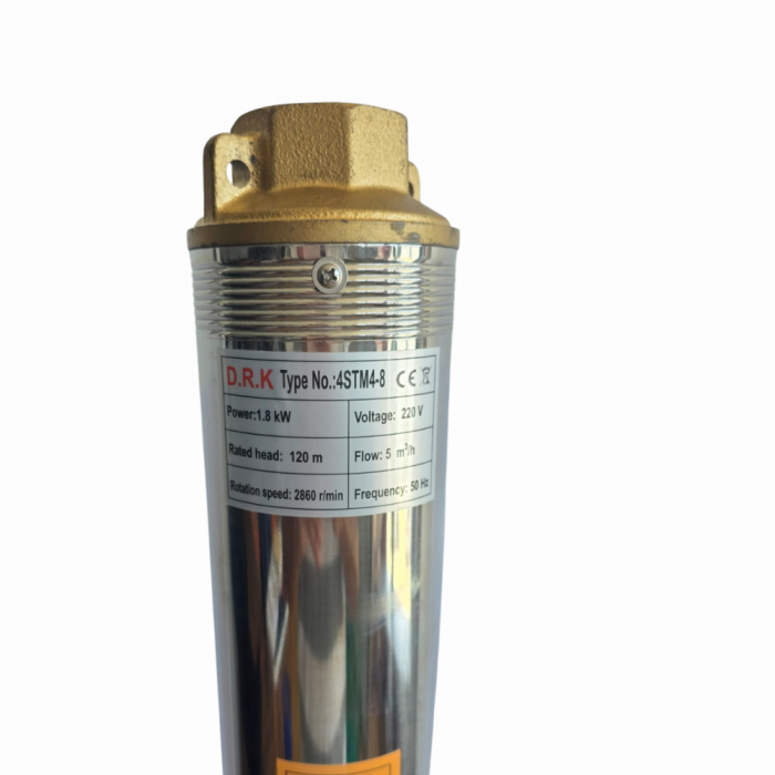Pompa submersibila DRK, 4STM4-8, putere 1.8 kW, debit 5m3/h, 8 turbine, refulare 120 m [2]