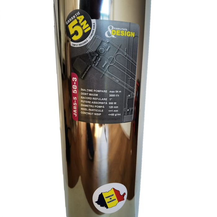 Kit hidrofor - Pompa submersibila Romaneasca Jar 5 S 50-3 debit 3 m3/h, putere 950 W, inaltime pompare 54 m [6]