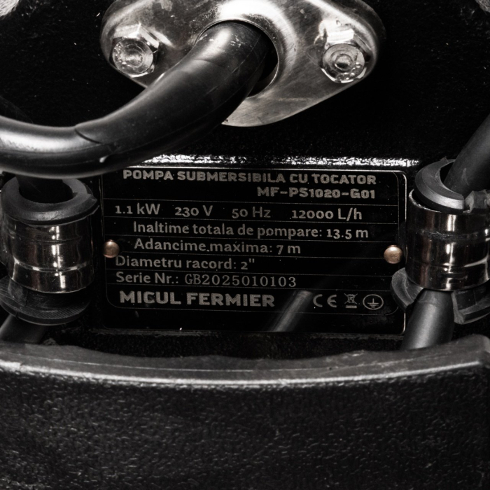Pompa submersibilă Micul Fermier 1.1 kW, 12000 l/h, înălțime pompare 13.5 m, cu tocător, oțel inoxidabil [3]