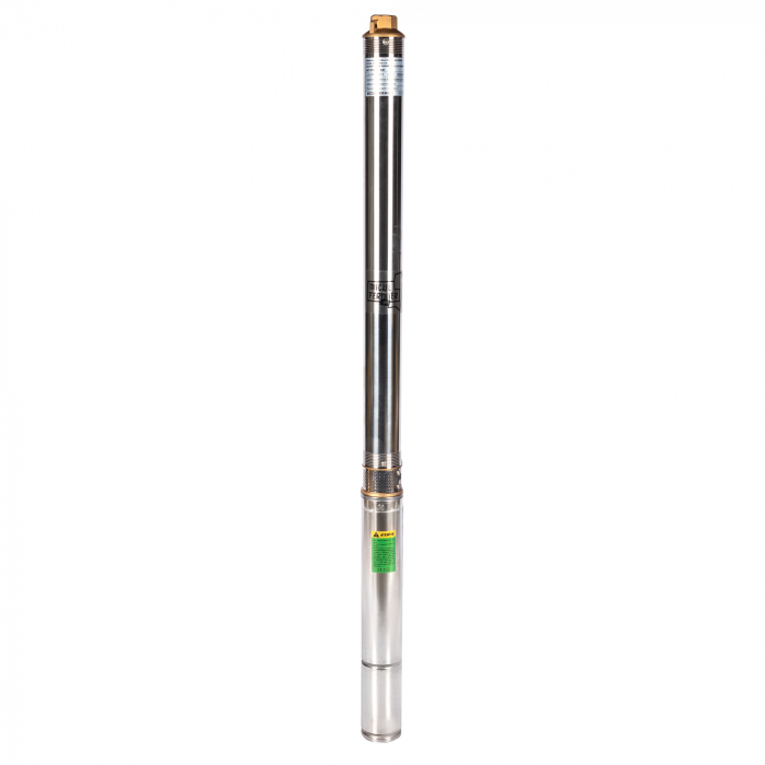 Pompa submersibila pentru apa curata Micul Fermier, 24 turbine, 0.75KW, diametru pompa 77mm, debit 3600l/h, inaltime maxima pompare 110m [1]