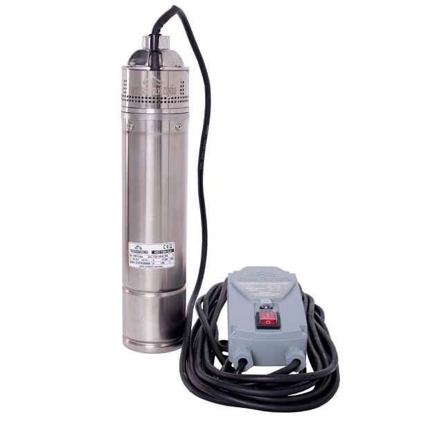 Pompa submersibila periferica Wasserkonig HS1100-5.6, diametru 4", inox, putere 1100 W, debit 2796 l/h, inaltime refulare 56 m [1]