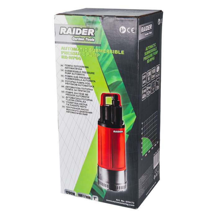 Pompă submersibilă, putere 1200W, iesire 1 tol, debit 100L/min, refulare 40m, INOX, RD-WP66 [2]