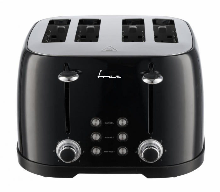Prajitor de paine FRAM FTP-800BK, 1600W, capacitate 4 felii, 6 nivele de rumenire, Negru [1]