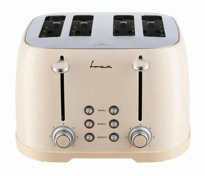 Prajitor de paine FRAM FTP-800CR, 1600W, 4 felii, 6 nivele de rumenire, tavita detasabila pentru firimituri, Crem [1]