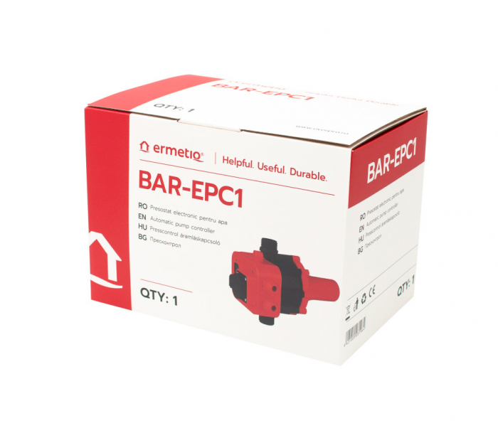 Prescontrol automatic BAR‑EPC1 (EPC‑1) – control presiune & debit, 220 V, IP65, G1″, 10 bar, pentru pompe de apă curate [4]