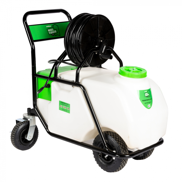 Pulverizator pe acumulator 90L, presiune 7 bar, lance 77 cm, debit 5L/min, furtun 50 m, Micul Fermier [15]