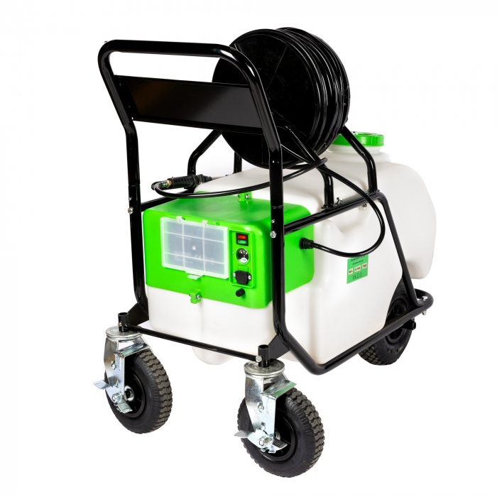Pulverizator pe acumulator 90L, presiune 7 bar, lance 77 cm, debit 5L/min, furtun 50 m, Micul Fermier [2]