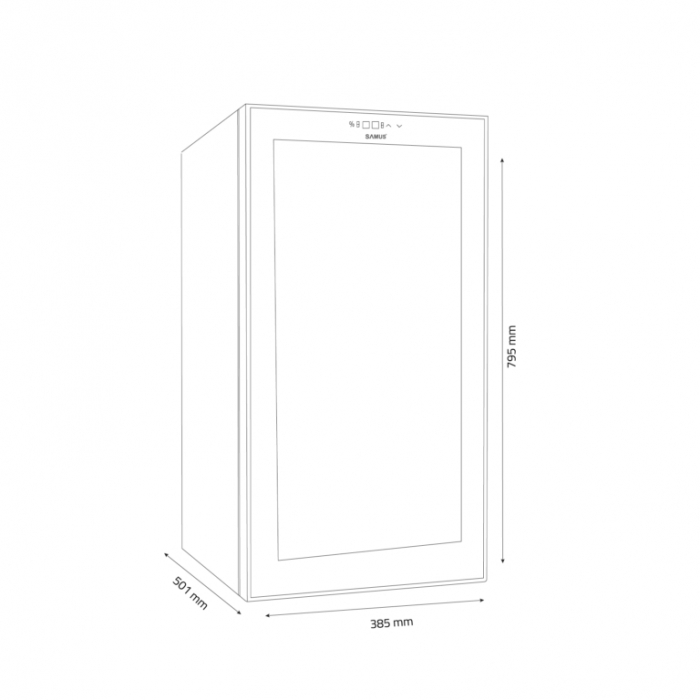 Racitor pentru vin Samus SRV55LMC,  Clasa energetica G, Afisaj electronic, Mod racire cu compresor, H 77 cm, Negru [3]