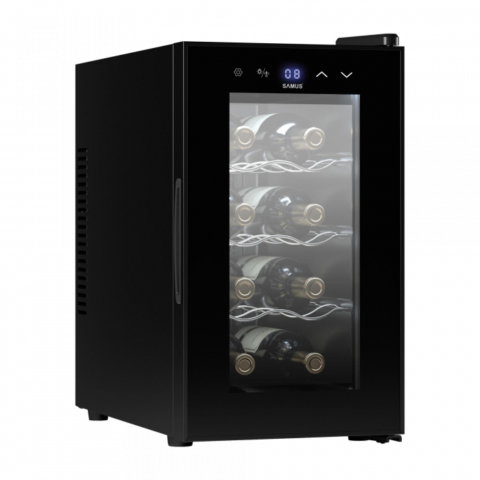 Racitor vinuri Samus SRV25CR8, 21 litri, clasa E, racire termoelectrica, iluminare interioara LED, control tactil cu afisaj electronic, 47.5 x 26.5 x 51 cm [2]
