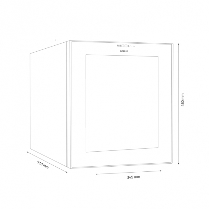 Racitor vinuri Samus SRV36LM12, 33 litri, clasa F, racire termoelectrica, iluminare interioara LED, control tactil cu afisaj electronic, 48 x 34.5 x 51 cm [3]