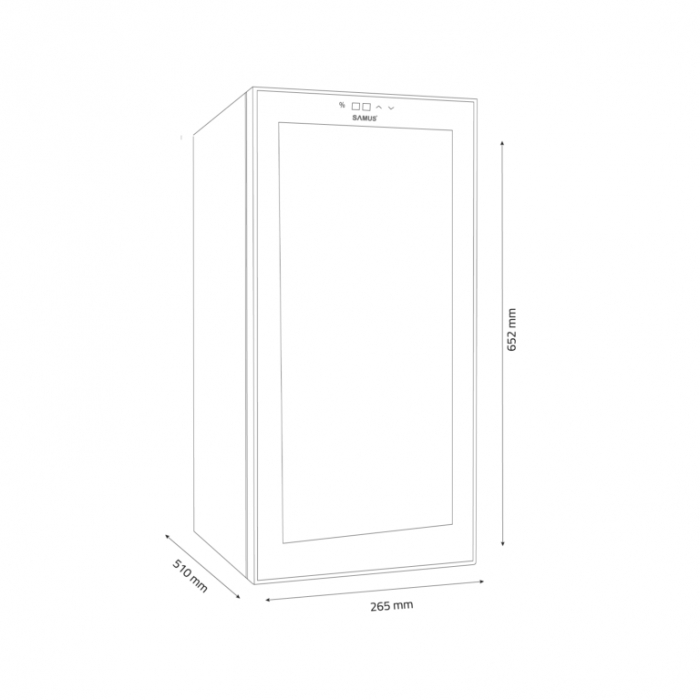 Racitor vinuri Samus SRV38CR12, 32 litri, clasa F, racire termoelectrica, iluminare interioara LED, control tactil cu afisaj electronic, 65.2 x 26.5 x 51 cm [3]