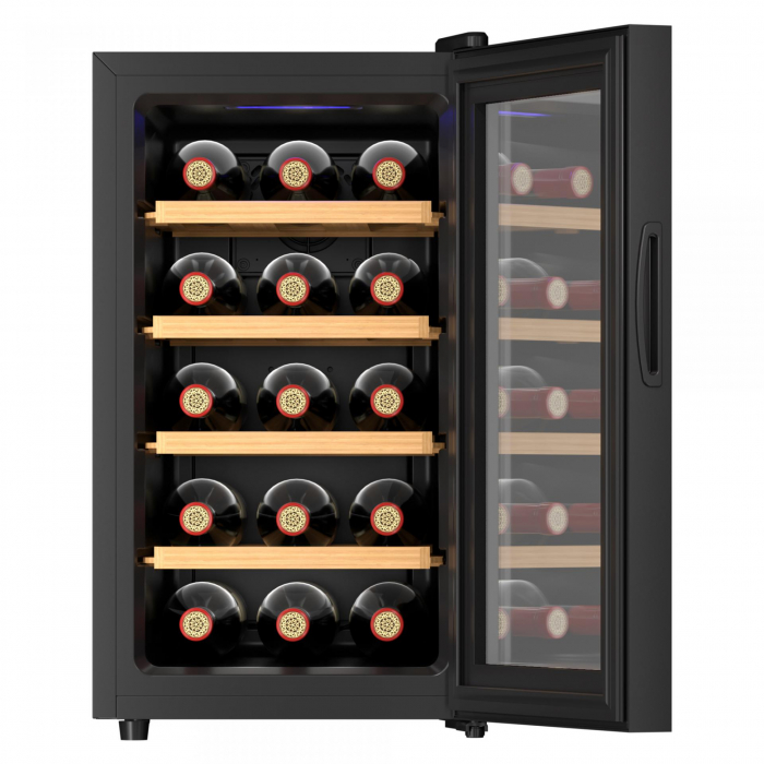 Racitor vinuri Samus SRV50LM15, 48 litri, clasa F, racire termoelectrica, iluminare interioara LED, control tactil cu afisaj electronic, 63.5 x 36 x 54.7 cm [2]