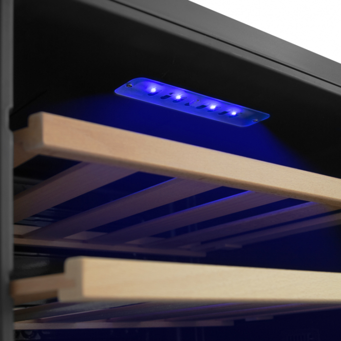 Racitor vinuri Samus SRV98LMCD, 88 litri,  clasa G, 2 zone de racire, termostat reglabil, racire cu compresor, iluminare interioara LED, control tactil cu afisaj electronic, 88 x 53.5 x 46.5 cm [4]