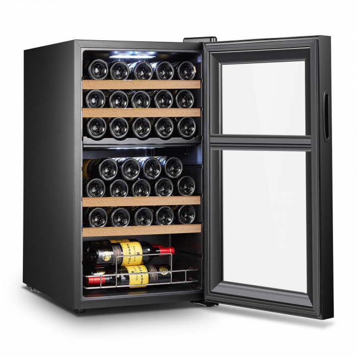 Racitor vinuri Samus SRV98LMCD, 88 litri,  clasa G, 2 zone de racire, termostat reglabil, racire cu compresor, iluminare interioara LED, control tactil cu afisaj electronic, 88 x 53.5 x 46.5 cm [2]