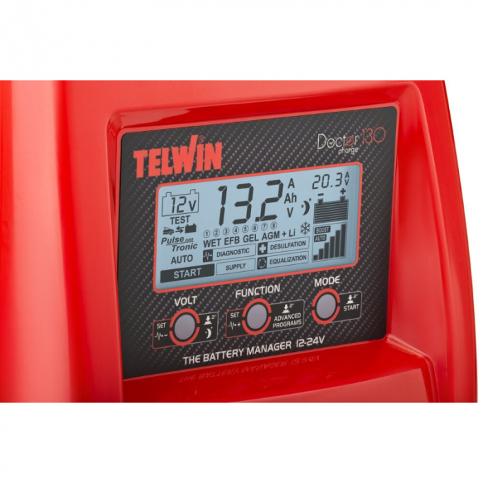 Redresor auto TELWIN DOCTOR CHARGE 130, asigura 5 functii, 12/24V, 10-1550 Ah [3]