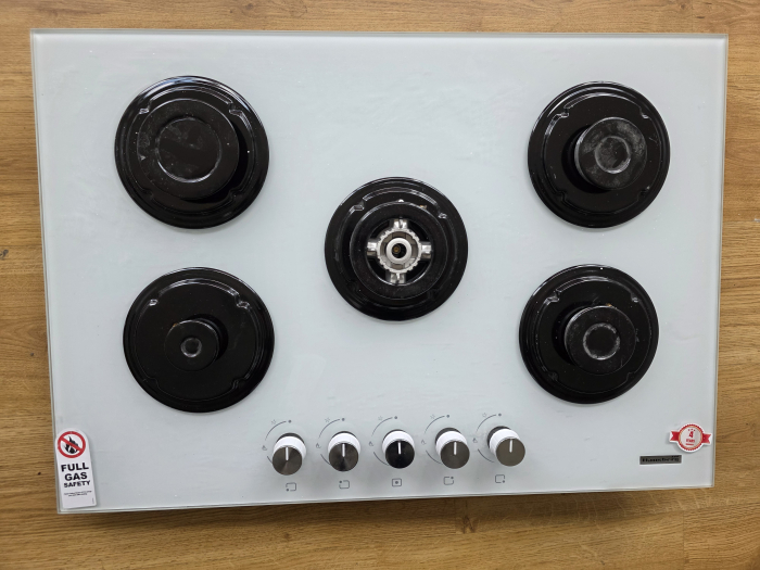 Resigilata-Plita Incorporabila Hausberg HB-565AB, 5 arzatoare, Gaz, Aprindere electrica, Alb [3]