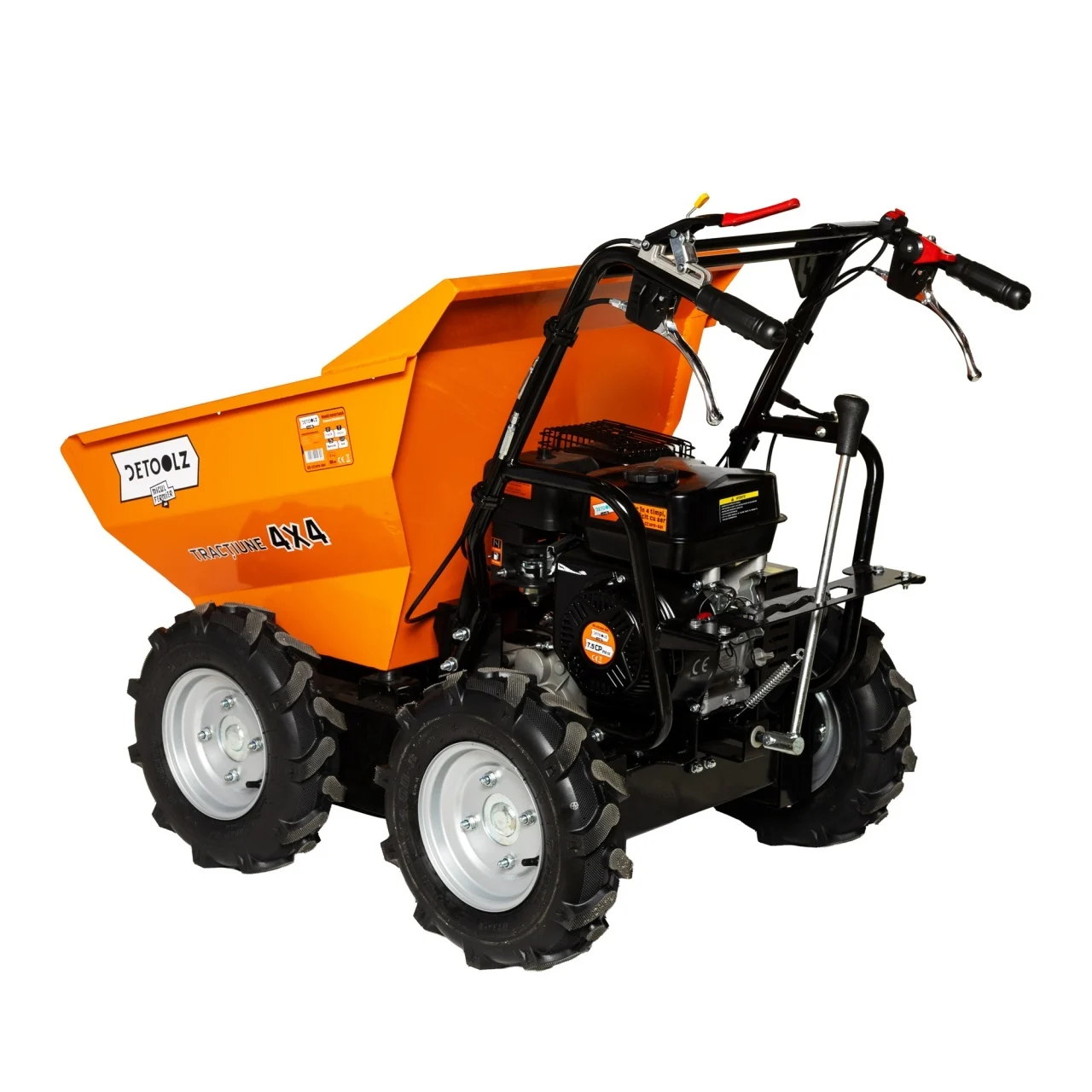 Roaba motorizata Detoolz, capacitate cuva 300 Kg, putere 7.5 CP, 212 cc, benzina 4T, 4 viteze [4]