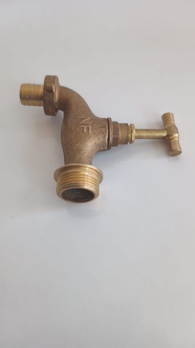 Robinet cu sertar de apa din alama, galben, cu adaptor furtun, diametru 3/4", Micul Fermier GF-1274 [3]
