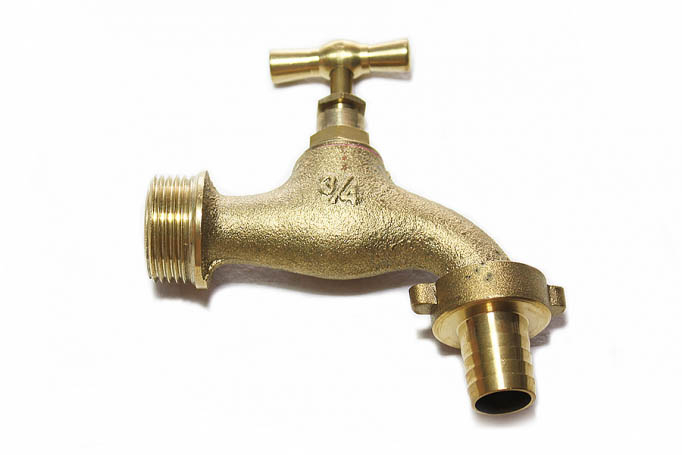 Robinet cu sertar de apa din alama, galben, cu adaptor furtun, diametru 3/4", Micul Fermier GF-1274 [1]