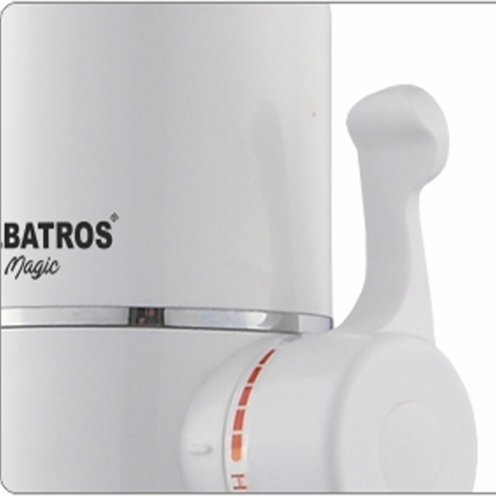 Robinet Electric Albatros Magic – 3000W, Temperatură Reglabilă 30–60°C, Rezistență din Oțel Inoxidabil, Conductă din Cupru, Debit 2–2.5 L/min, Presiune 0.04–0.6 MPa, Protecție ELCB, Instalare Ușoară, [2]
