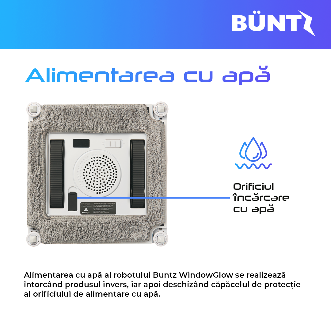 Robot automat pentru spalat geamuri Buntz WindowGlow BRC-J2– Putere de 72W, 2500Pa, sistem anti-urme și control inteligent, Alb [7]