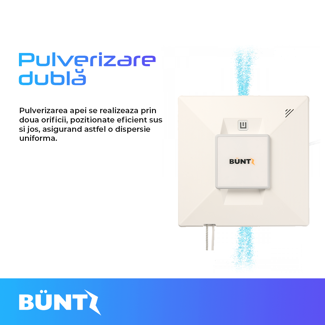 Robot automat pentru spalat geamuri Buntz WindowGlow BRC-J2– Putere de 72W, 2500Pa, sistem anti-urme și control inteligent, Alb [8]