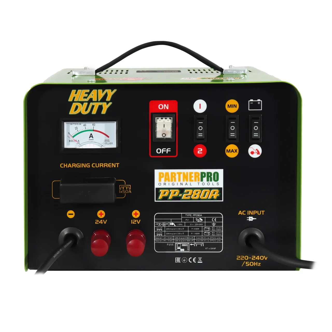 Robot de pornire auto PARTNERPRO PP-280A, 12/24 V, 280 A / 1000W [4]