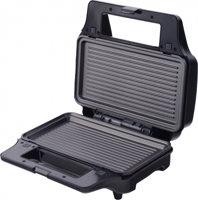 Sandwich maker 3 in 1 Tesla MG201BX, 900W, Placi detasabile antiaderente, sandwich, grill, waffle, indicator Led, negru/inox [4]