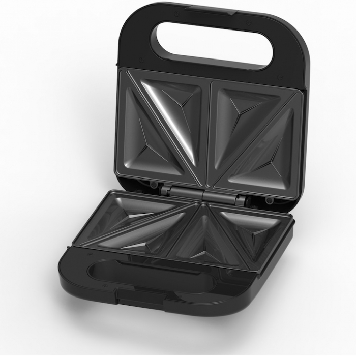 Sandwich maker HEINNER ELITESNACK SM-K750FSBK, 750w, capacitate: 2 sandwich-uri, placi antiadezive fixe tip sandwich, negru [3]