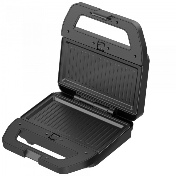 Sandwich maker, Samus SDG-800X,  placi antiaderente tip grill/vafe, indicator LED, maner termorezistent, carlig de inchidere, Inox/Negru [5]