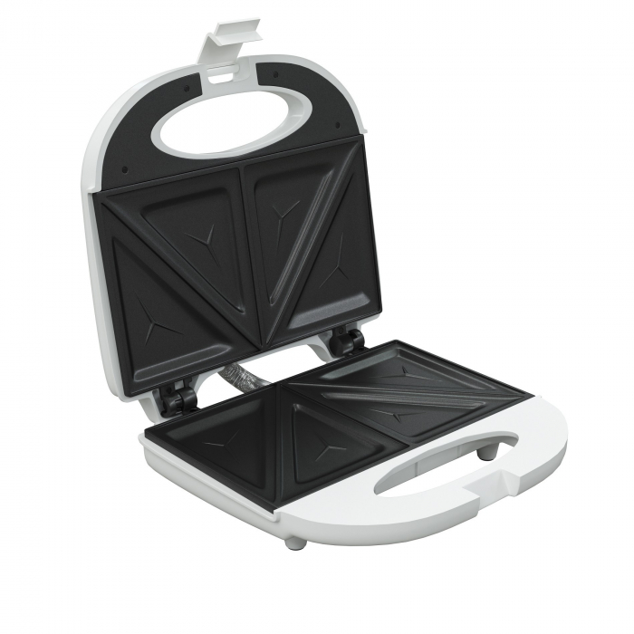 Sandwich-maker Tesla SM100W, 750W, placi antiaderente, indicator luminos, Alb [5]