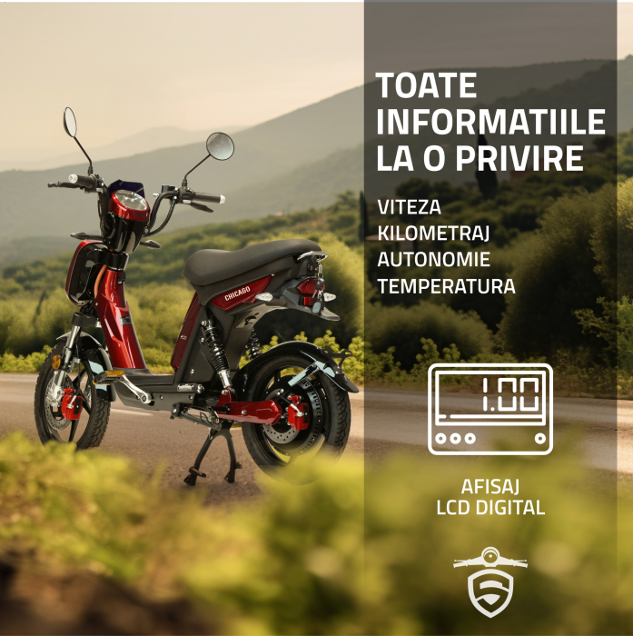 Scuter electric cu pedale Samus Chicago-18T800-48V26-Red [26]