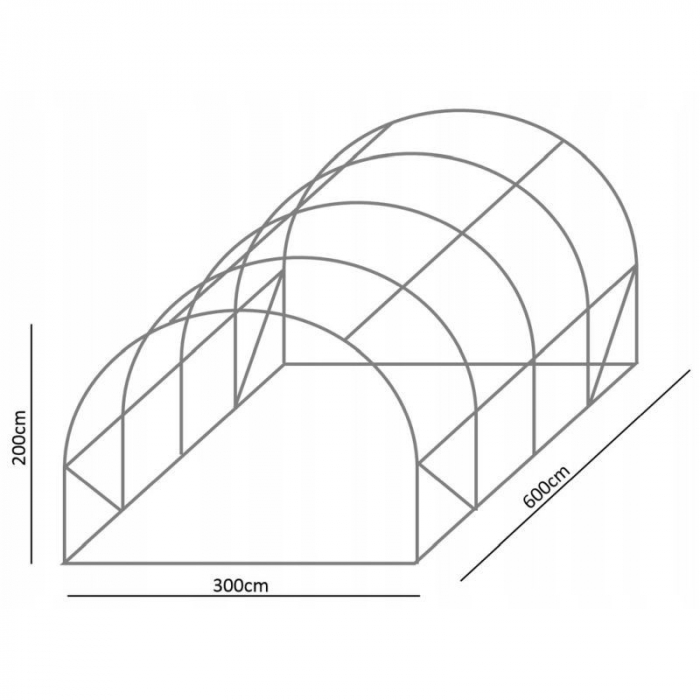 Solar legume 6 x 3 x 2 m, Micul Fermier, cu deschideri laterale, polietilena 140g/mp UV4, GF-2045 [6]