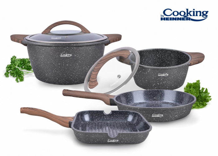 SET GATIT 6 PIESE ALUMINIU TURNAT, PARIS, COOKING BY HEINNER [1]