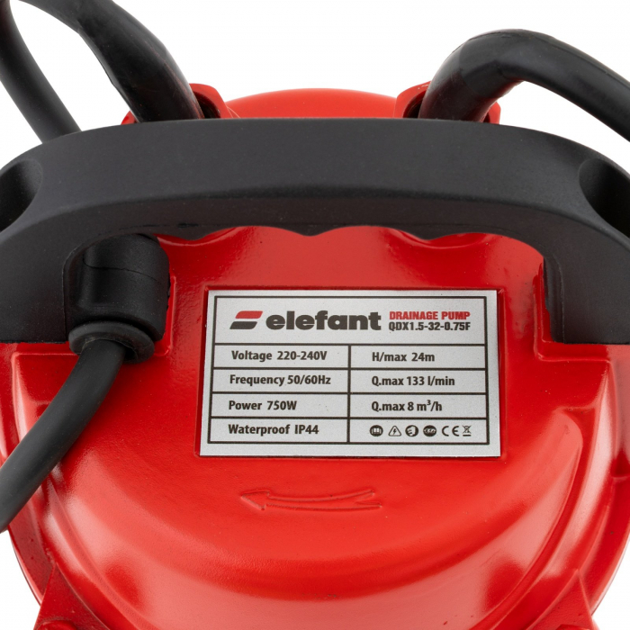 Set irigatii - Pompa pentru drenaj Aquatic Elefant QDX1,5-32-0.75F, 750 W, Adancime max 15 m, debit 10000 l/h + Furtun apa transparent cu insertie 1" Ø32 - 50 m [4]