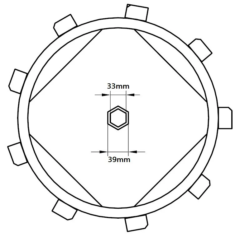 Set roti metalice 470x195 cu manicot, diametru ax 33mm [9]