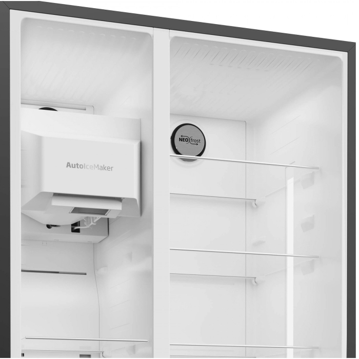 Side by side Beko GN162340XBRN, 571 l, Clasa E, NeoFrost Dual Cooling, HarvestFresh, Ice fall, Water dispenser, Compresor inverter, Display touch control, H 179 cm, Dark Inox [6]