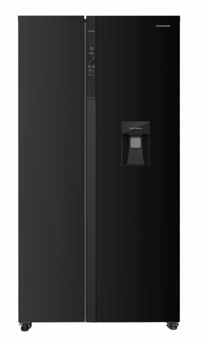 Side by side Heinner HSBS-HM529NFBKWDE++, 529 l, Full No Frost, Clasa E, Dispenser apa, Display LED tactil, Eco, Alarma usa deschisa, H 177 cm, Negru [1]