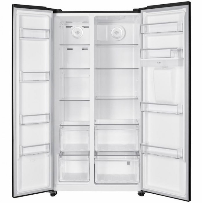 Side by side Heinner HSBS-HM529NFBKWDE++, 529 l, Full No Frost, Clasa E, Dispenser apa, Display LED tactil, Eco, Alarma usa deschisa, H 177 cm, Negru [2]