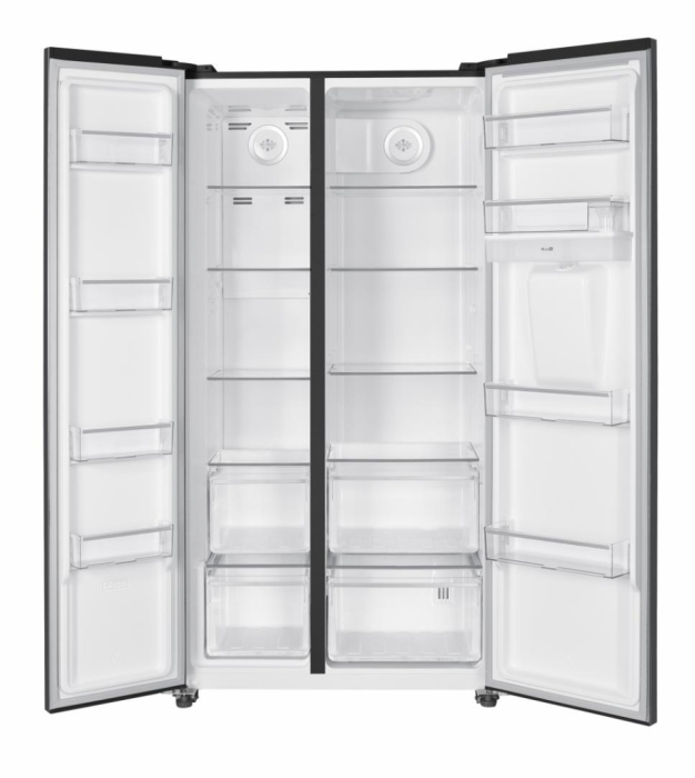 Side by Side Heinner HSBS-HM529NFINVDGWDE++, Total No Frost, Compresor Inverter, Dozator Apa, Display Touch LED, 529 L, Clasa E, Gri Antracit Texturat [2]
