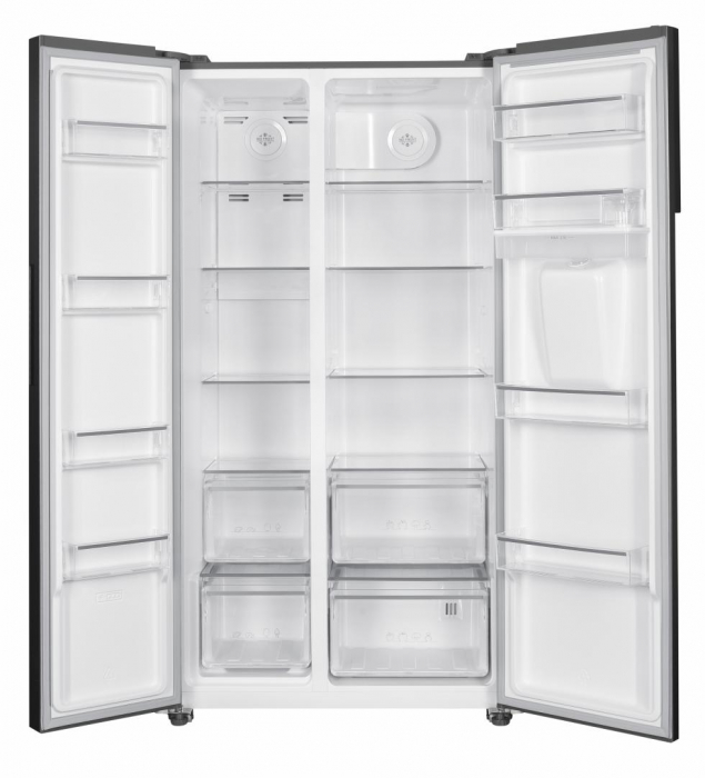 Side by side Heinner HSBS-HM529NFXWDE++, 529 l, Full No Frost, Compersor Dual Inverter, Display LED cu touch, Dozator apa, Iluminare LED, Blocare acces copii, H 177 cm, Inox [4]