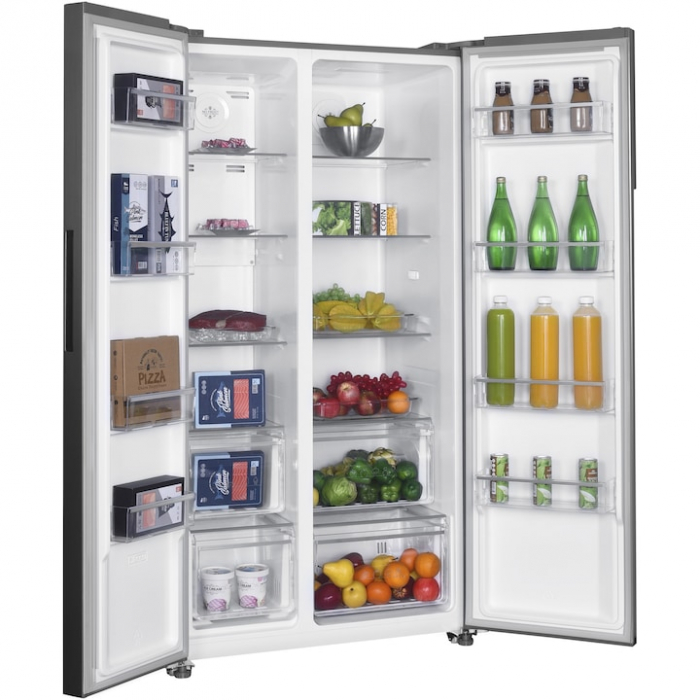 Side by side Heinner HSBS-HM532NFXE++, 532, Clasa E, Full No Frost, Display LED Touch, Alarma usa deschisa, H 177 cm, Inox [7]