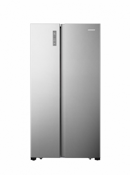 Side by Side Heinner HSBS-HS519NFXE++, 519L, 2 Uși, Răcire No-Frost, Congelator 185L, Frigider 334L, Compresor Inverter, Display Touch, Sistem Multi Air-Flow, Clasă energetică E, Aspect Inox [2]