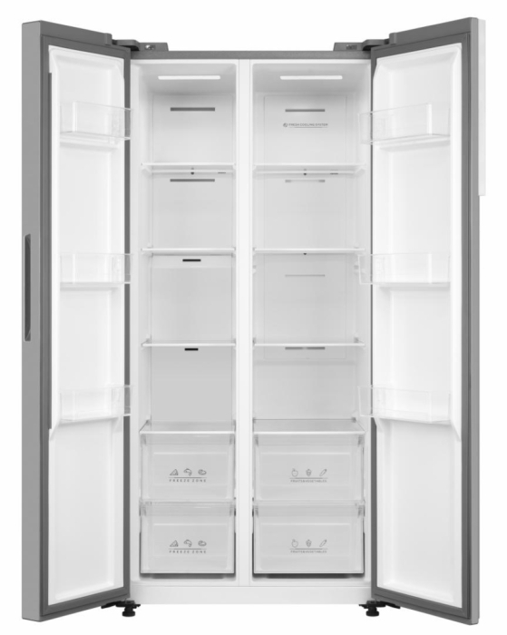 Side by Side Heinner HSBS-M460NFINVXE++, No Frost, Compresor Inverter, 460 L, Clasa E, Display Touch, 177.5 cm, Aspect Inox [2]