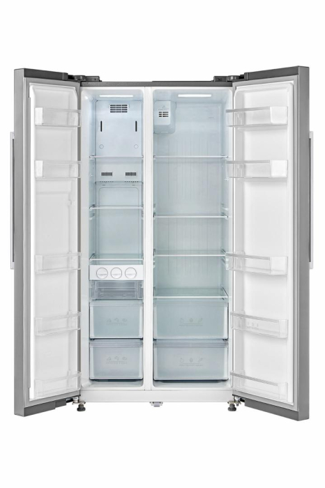 Side by Side Heinner HSBS-M548NFINVXE++, 548 L, No Frost, Compresor Inverter, Clasa E, Display LED Touch, Super Răcire, Super Congelare, Mod Vacanță, Recipient Cuburi Gheață, Aspect Inox [2]