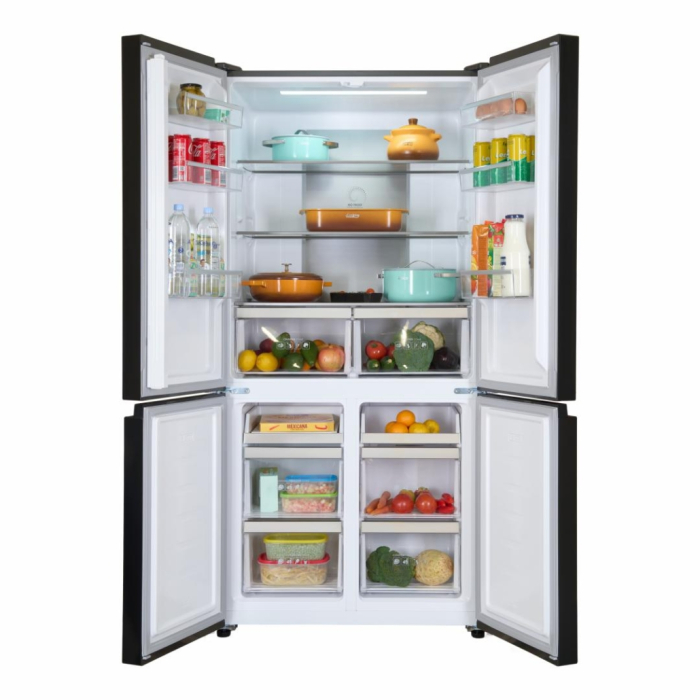 Side by side multidoor Heinner HSBS-HM600MDNFDXE++, No frost, 600l, clasa E, compresor dual inverter, compartiment convertibil frigider/congelator (-20℃~5℃), super freezing, inox negru [3]